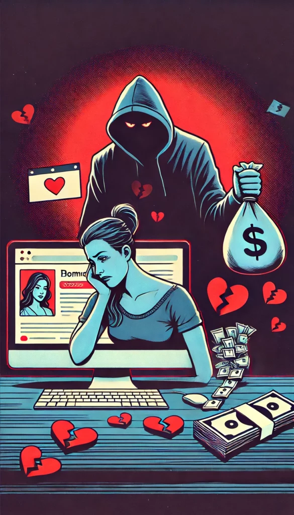 romance scam poster